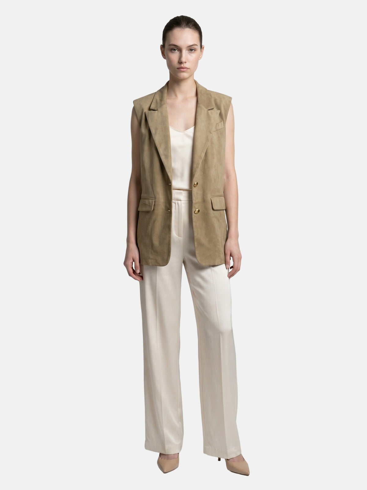 Gilet in Poliestere Cammello