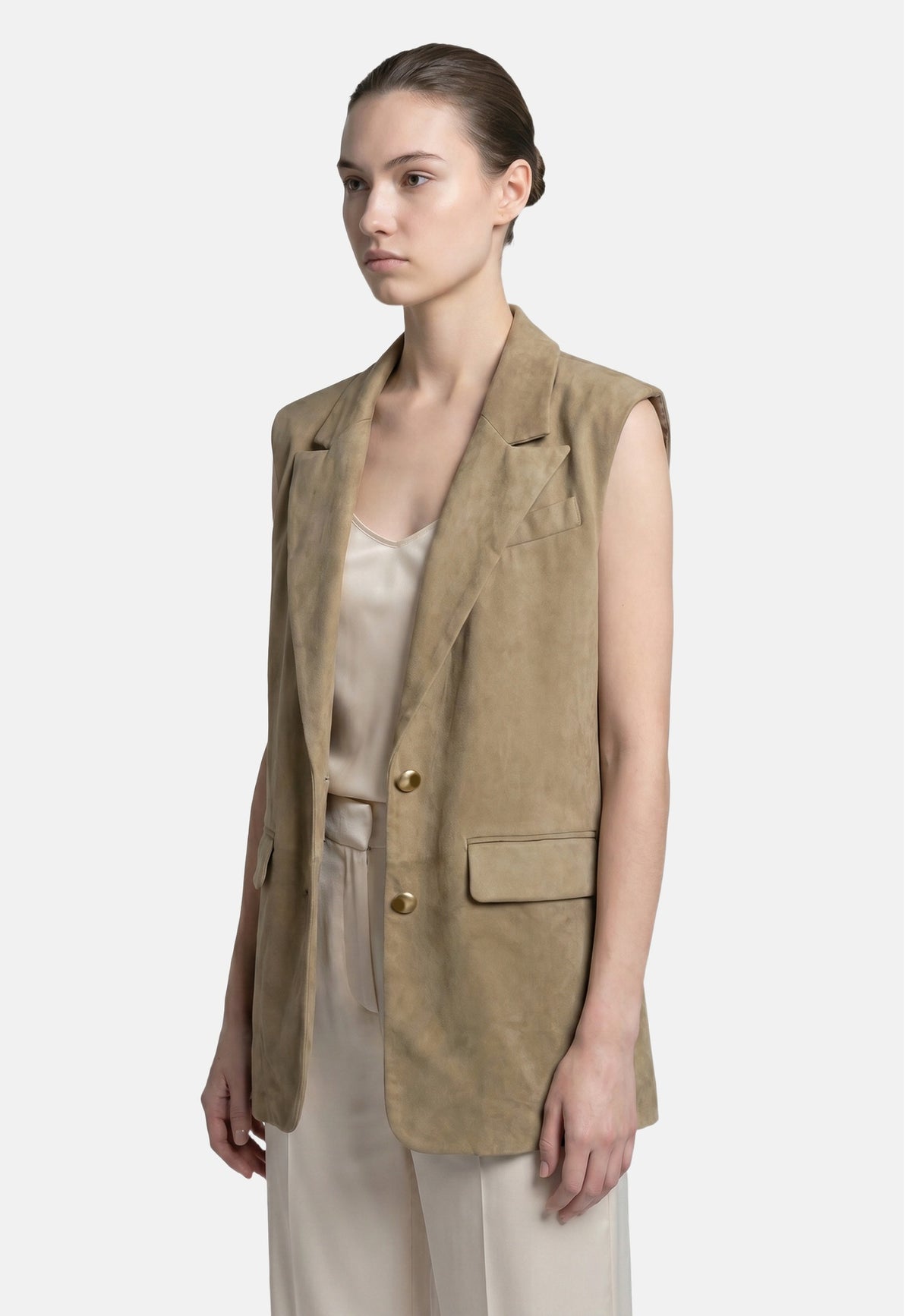Gilet in Poliestere Cammello