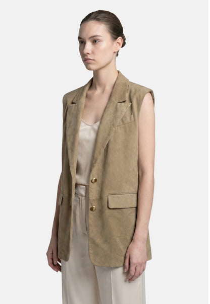 Gilet in Poliestere Cammello