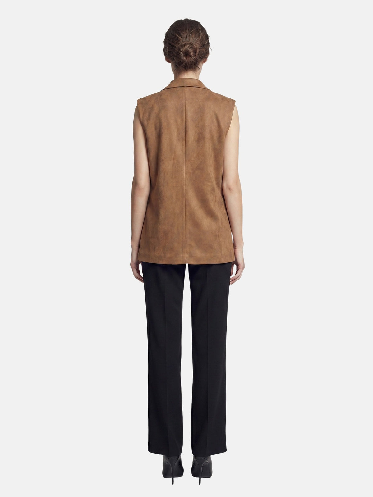 Gilet in Poliestere Marrone Scuro
