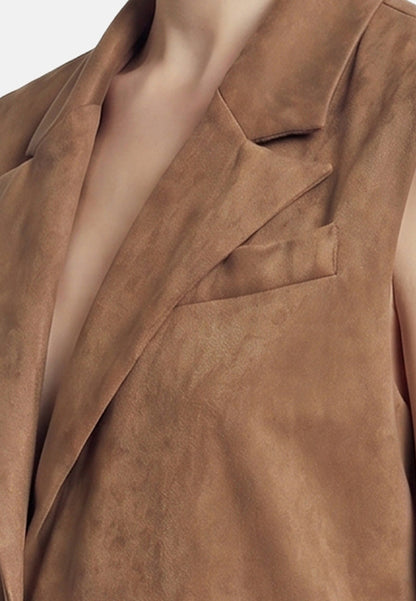 Gilet in Poliestere Marrone Scuro