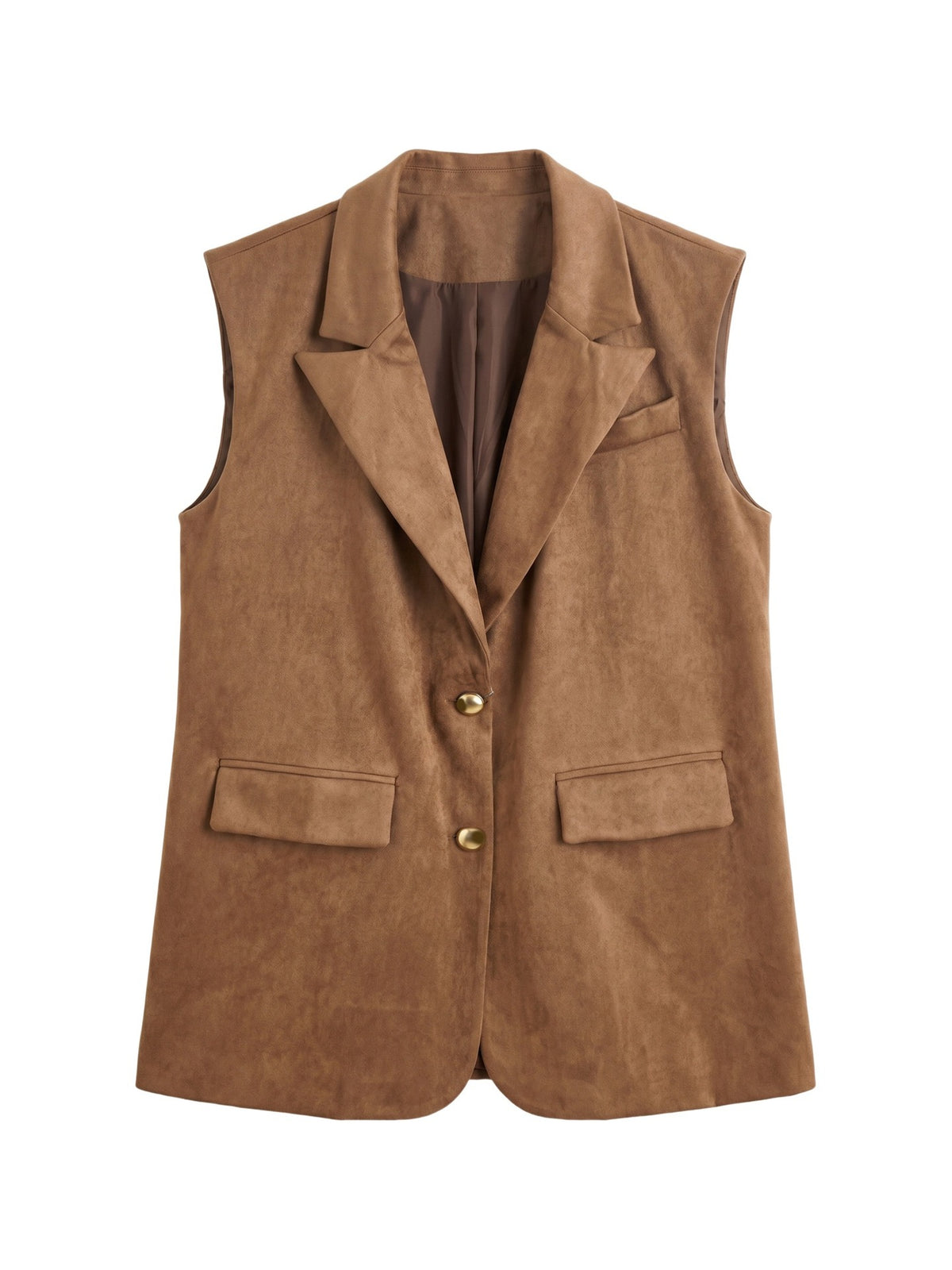 Gilet in Poliestere Marrone Scuro