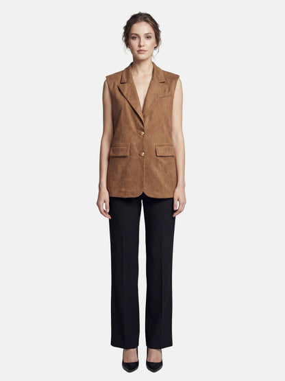 Gilet in Poliestere Marrone Scuro