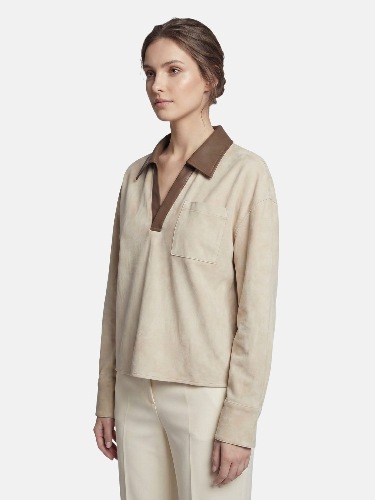 Camicia in Poliestere Beige