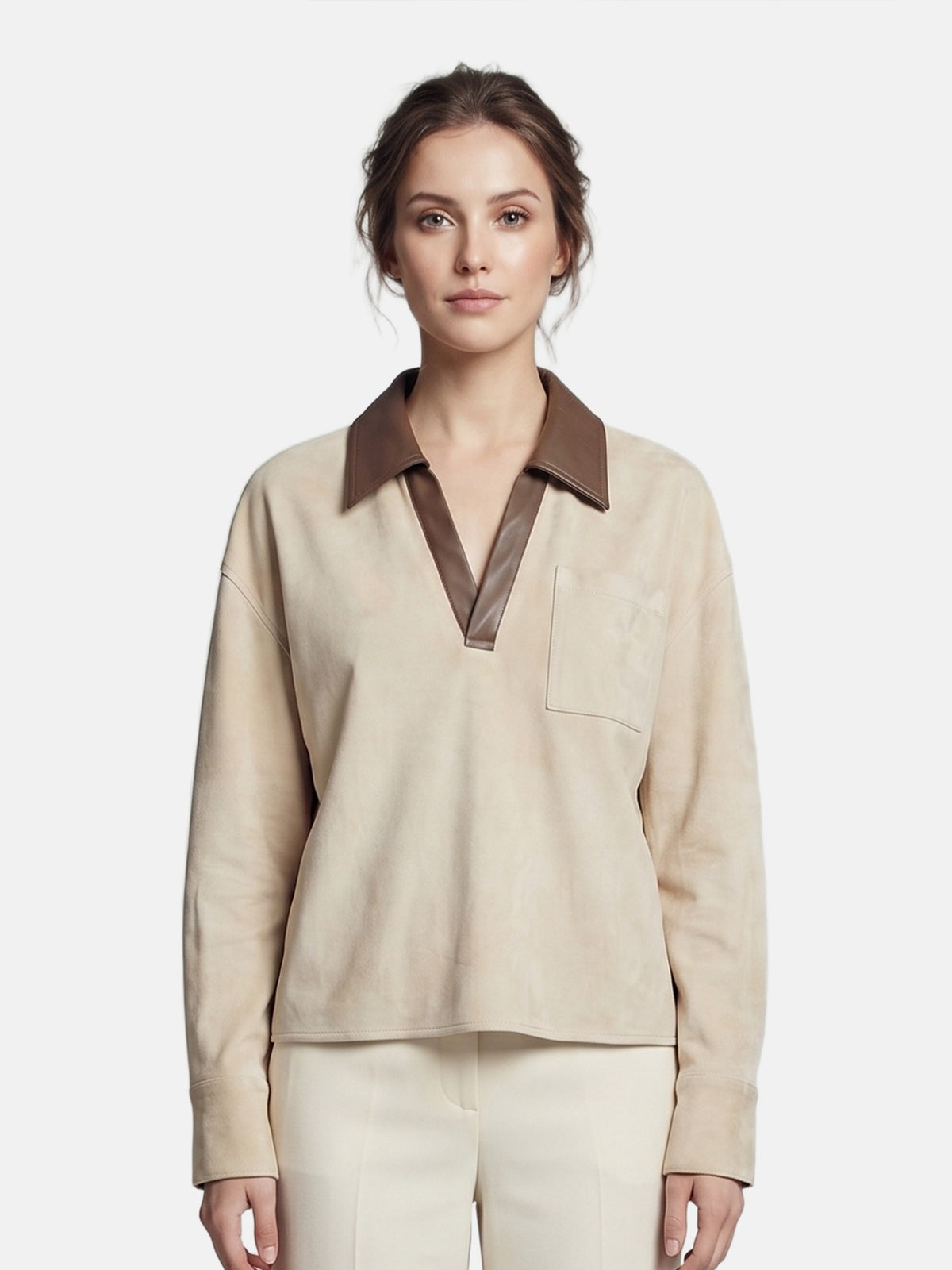 Camicia in Poliestere Beige