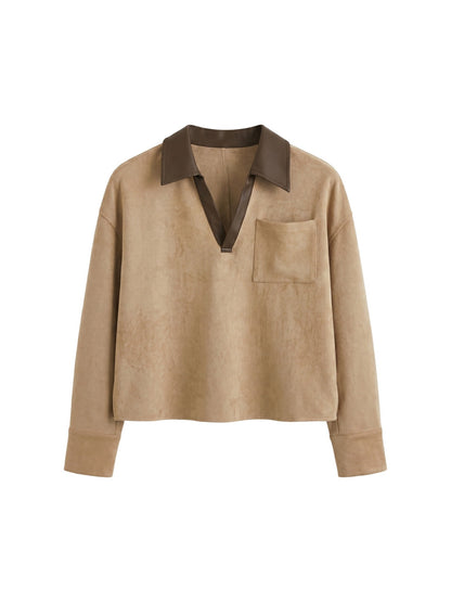 Camicia in Poliestere Cammello