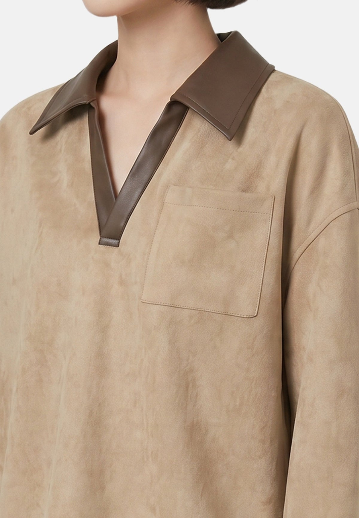 Camicia in Poliestere Cammello