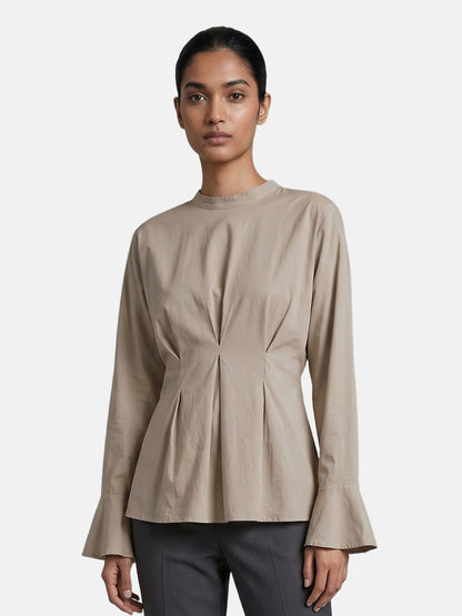 Blusa in 70% Viscosa 30% Tencel Beige