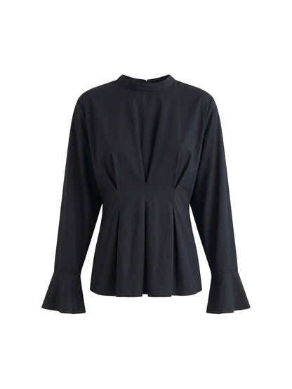 Blusa in 70% Viscosa 30% Tencel Nero