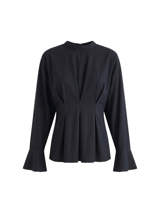 Blusa in 70% Viscosa 30% Tencel Nero