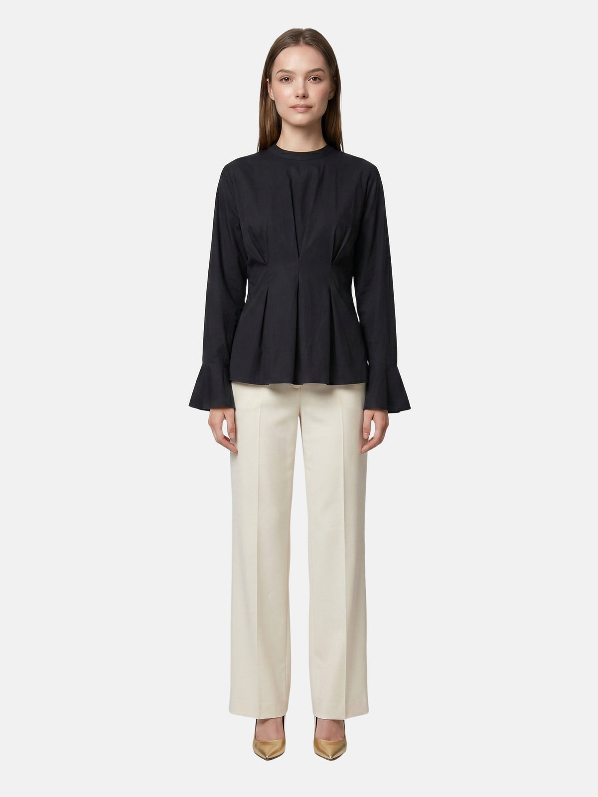 Blusa in 70% Viscosa 30% Tencel Nero