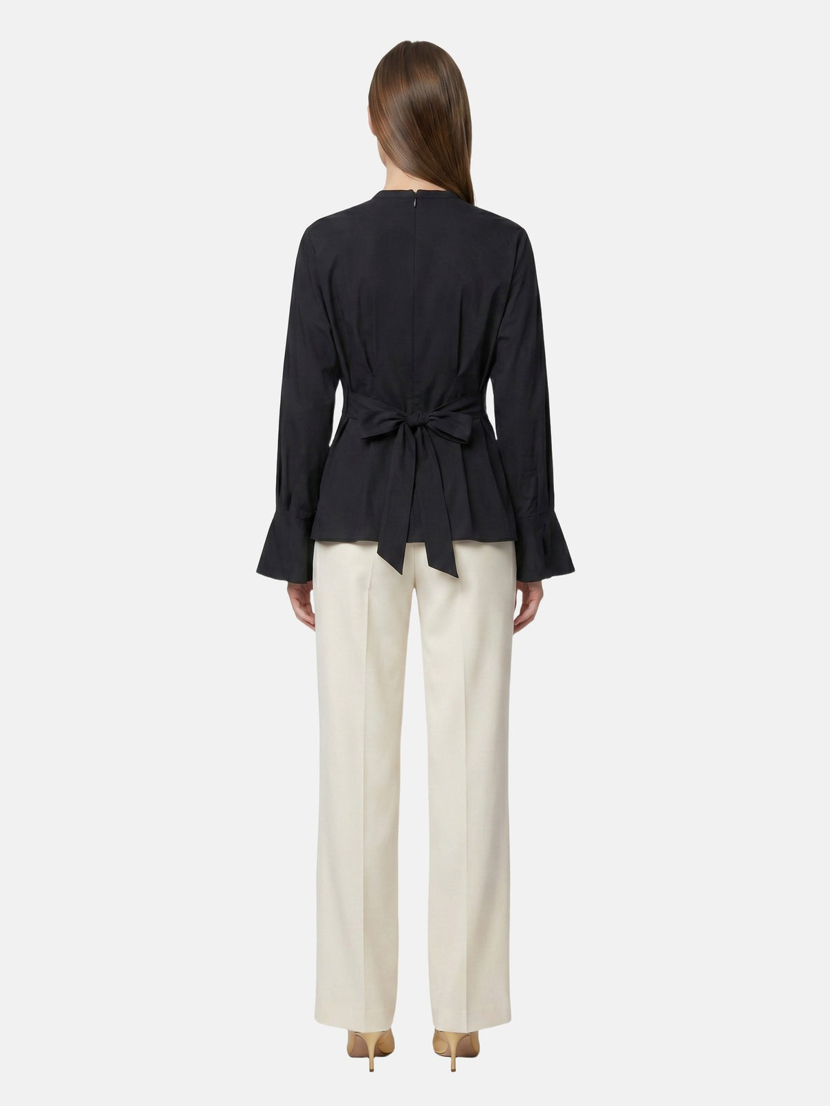Blusa in 70% Viscosa 30% Tencel Nero