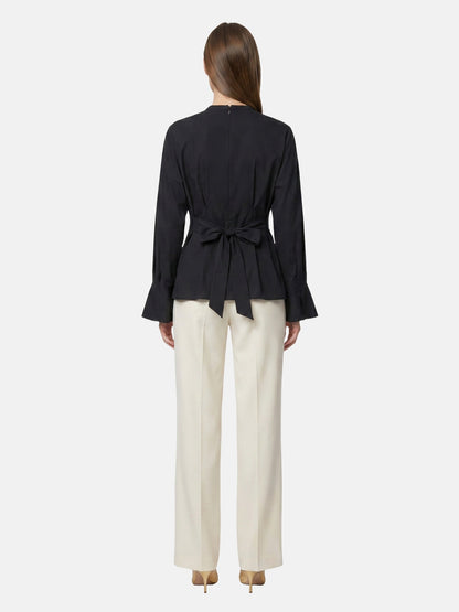 Blusa in 70% Viscosa 30% Tencel Nero