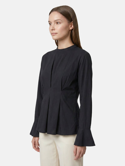 Blusa in 70% Viscosa 30% Tencel Nero