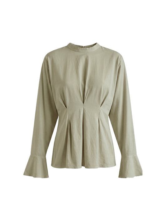 Blusa in 70% Viscosa 30% Tencel Verde Militare
