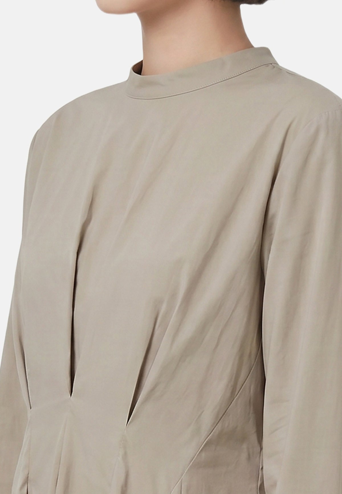 Blusa in 70% Viscosa 30% Tencel Beige Scuro