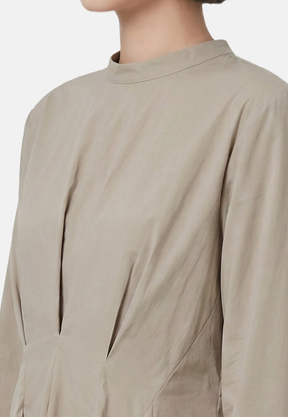 Blusa in 70% Viscosa 30% Tencel Beige Scuro