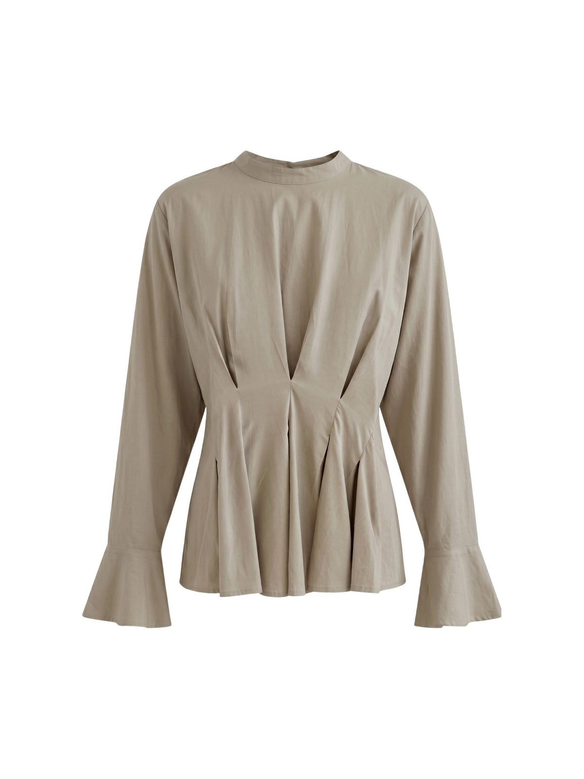 Blusa in 70% Viscosa 30% Tencel Beige Scuro