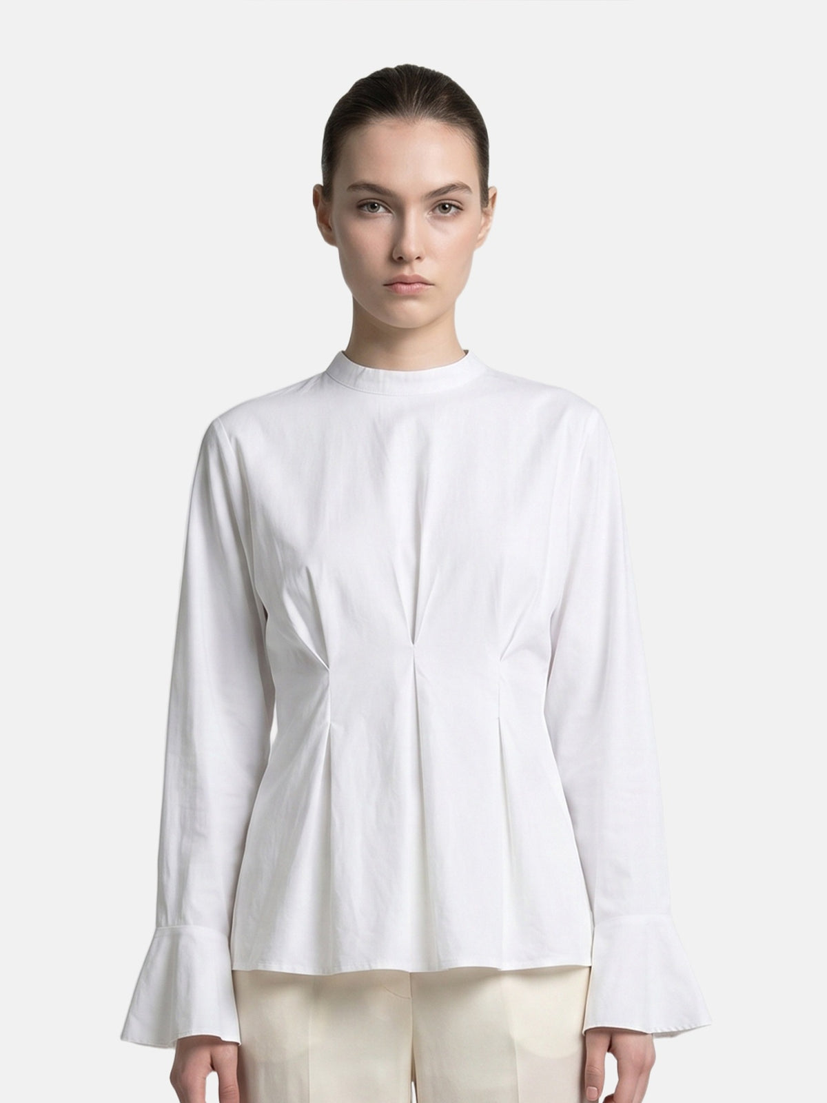 Blusa in 70% Viscosa 30% Tencel Bianco