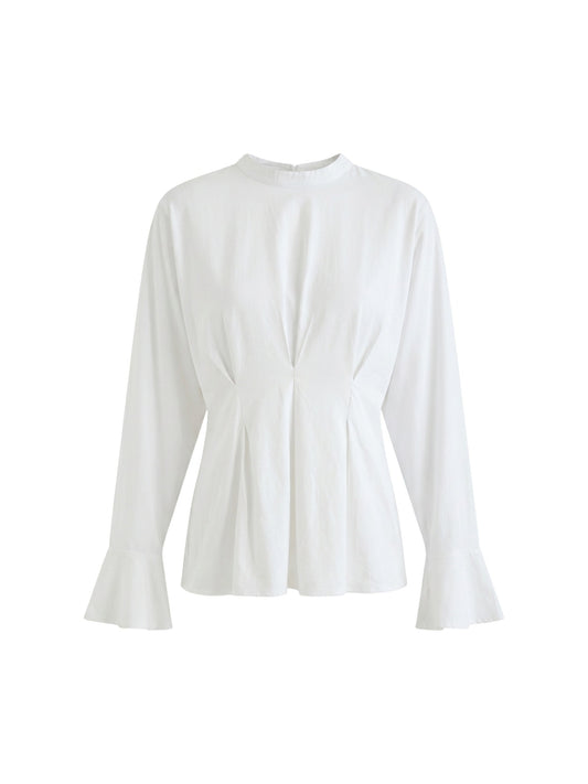 Blusa in 70% Viscosa 30% Tencel Bianco