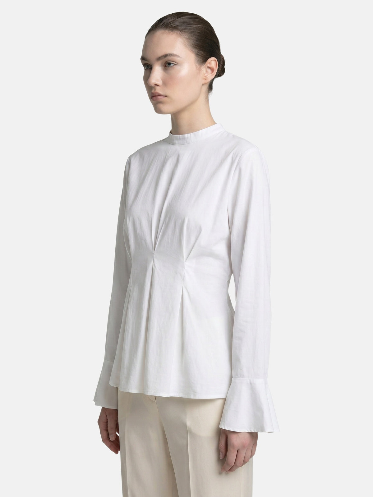 Blusa in 70% Viscosa 30% Tencel Bianco