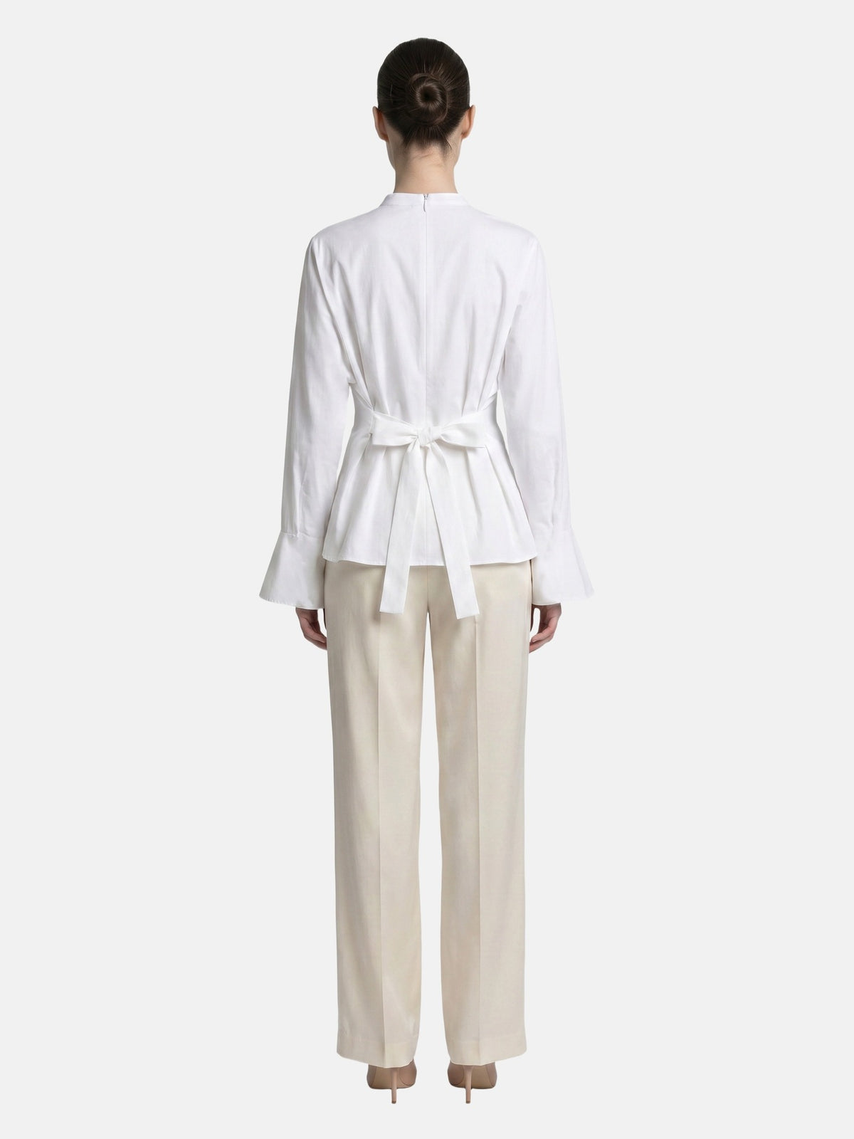 Blusa in 70% Viscosa 30% Tencel Bianco