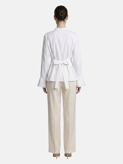Blusa in 70% Viscosa 30% Tencel Bianco