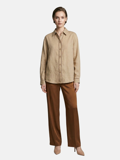 Camicia in Tencel Beige Scuro