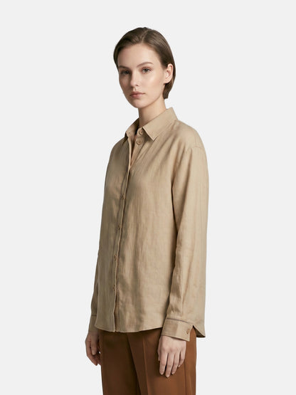 Camicia in Tencel Beige Scuro