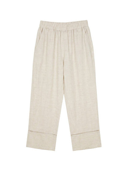 Pantaloni in Tencel Beige