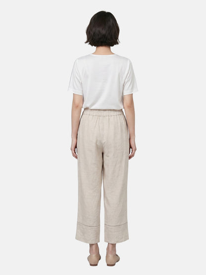 Pantaloni in Tencel Beige