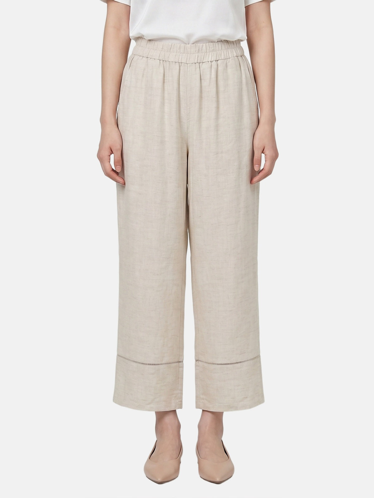 Pantaloni in Tencel Beige