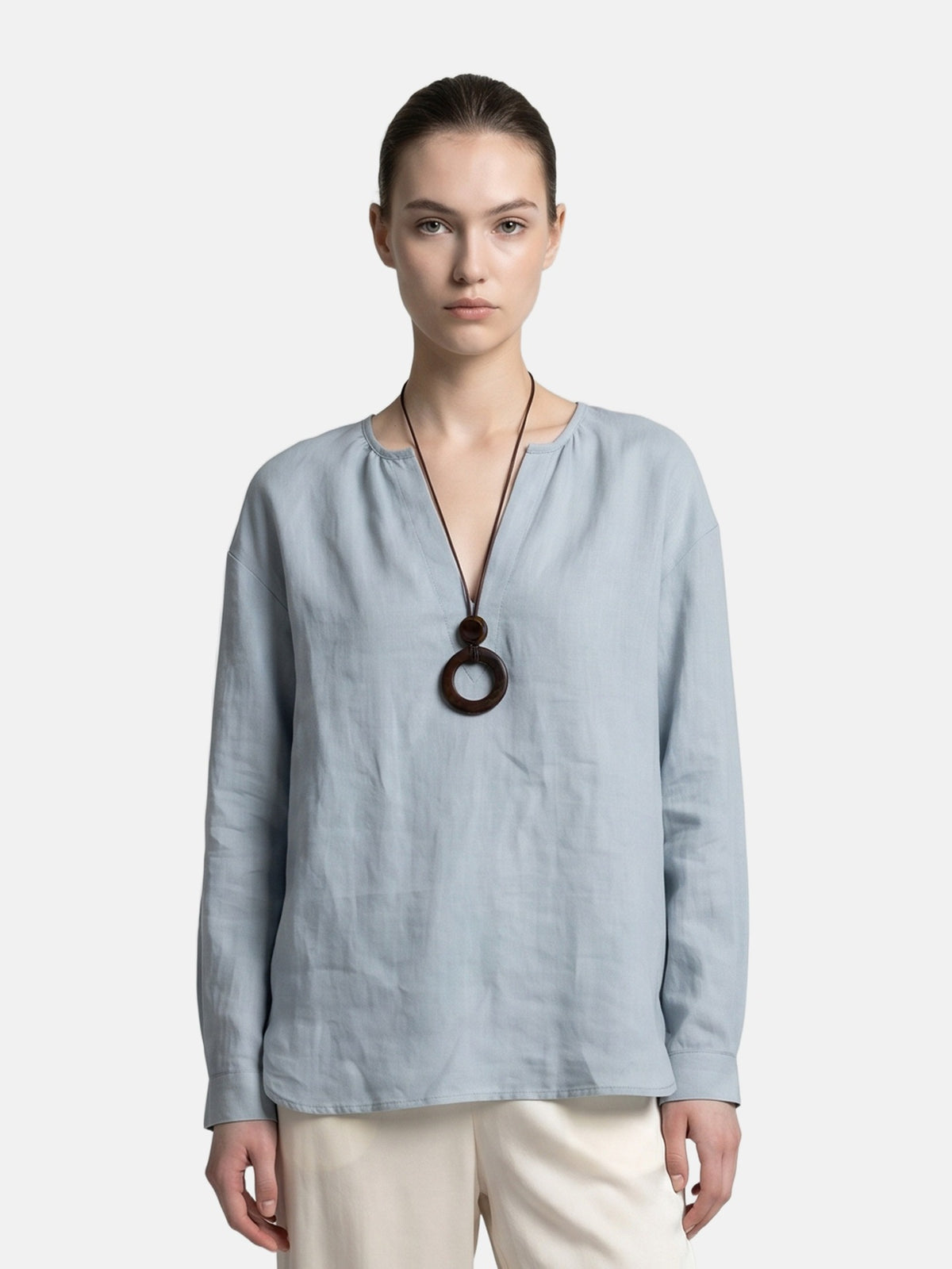 Blusa in Tencel Blu
