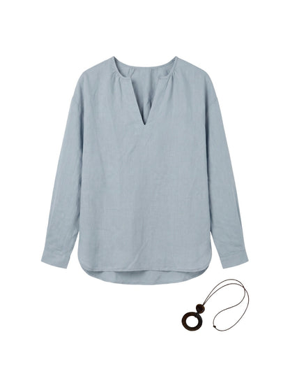 Blusa in Tencel Blu
