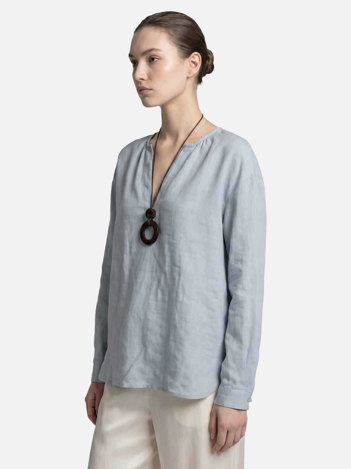 Blusa in Tencel Blu