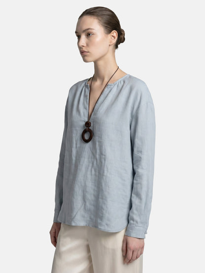 Blusa in Tencel Blu