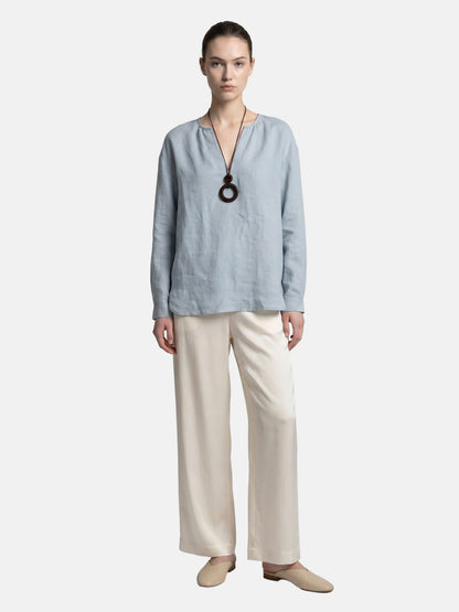 Blusa in Tencel Blu