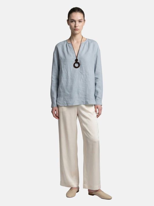 Blusa in Tencel Blu