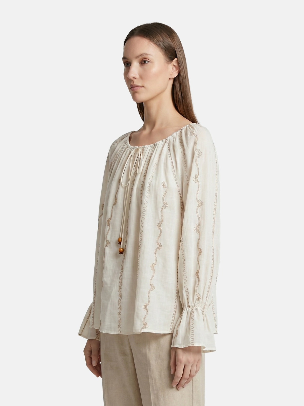 Blusa in Cotone Beige
