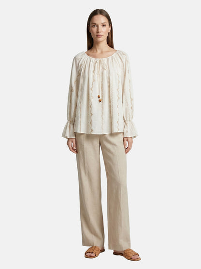 Blusa in Cotone Beige