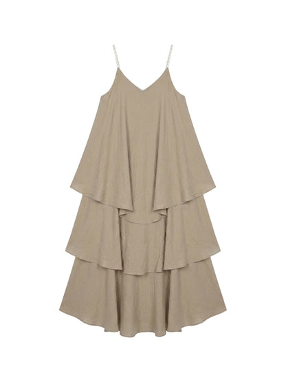 Vestito in Viscosa Beige