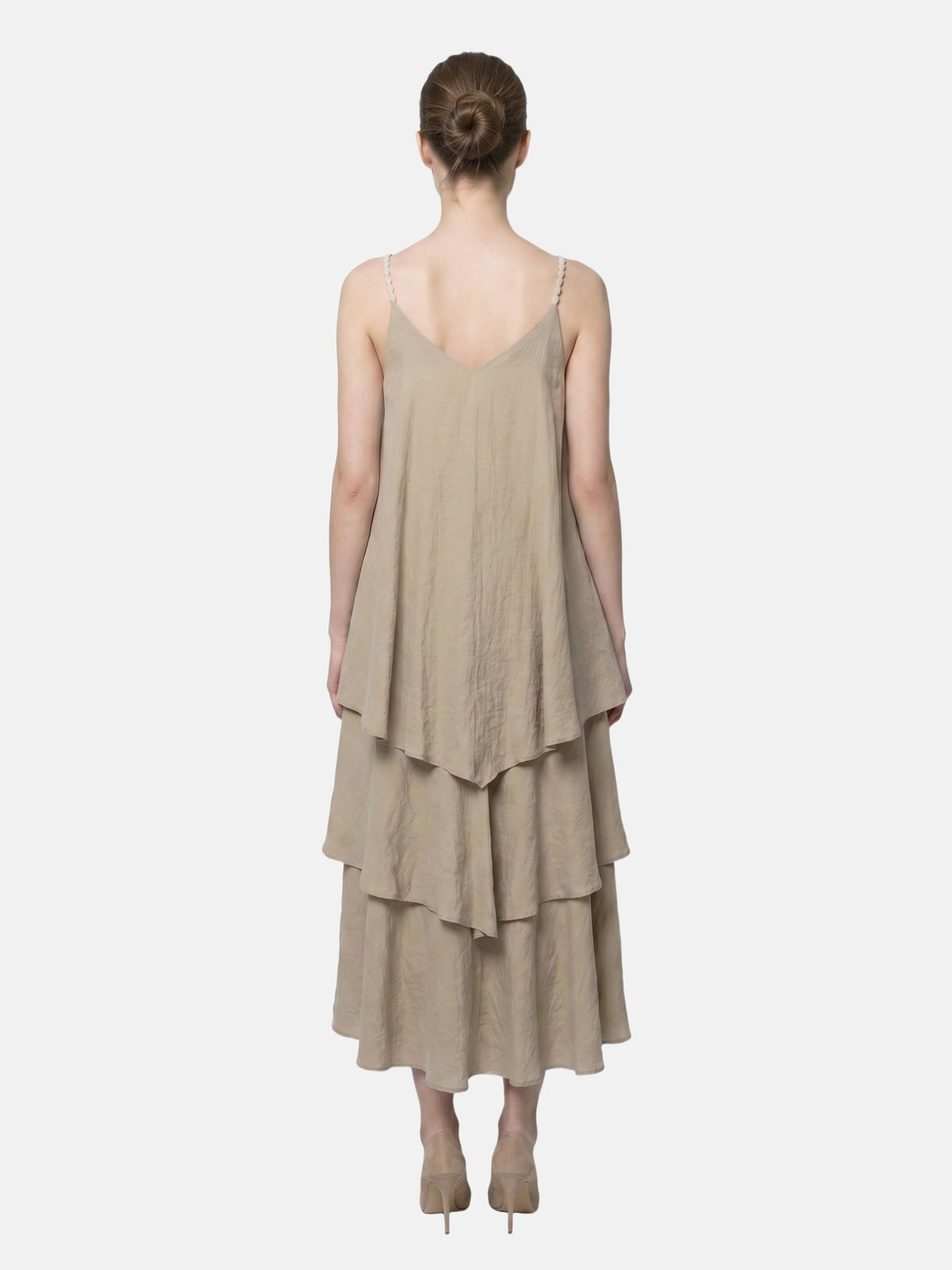 Vestito in Viscosa Beige