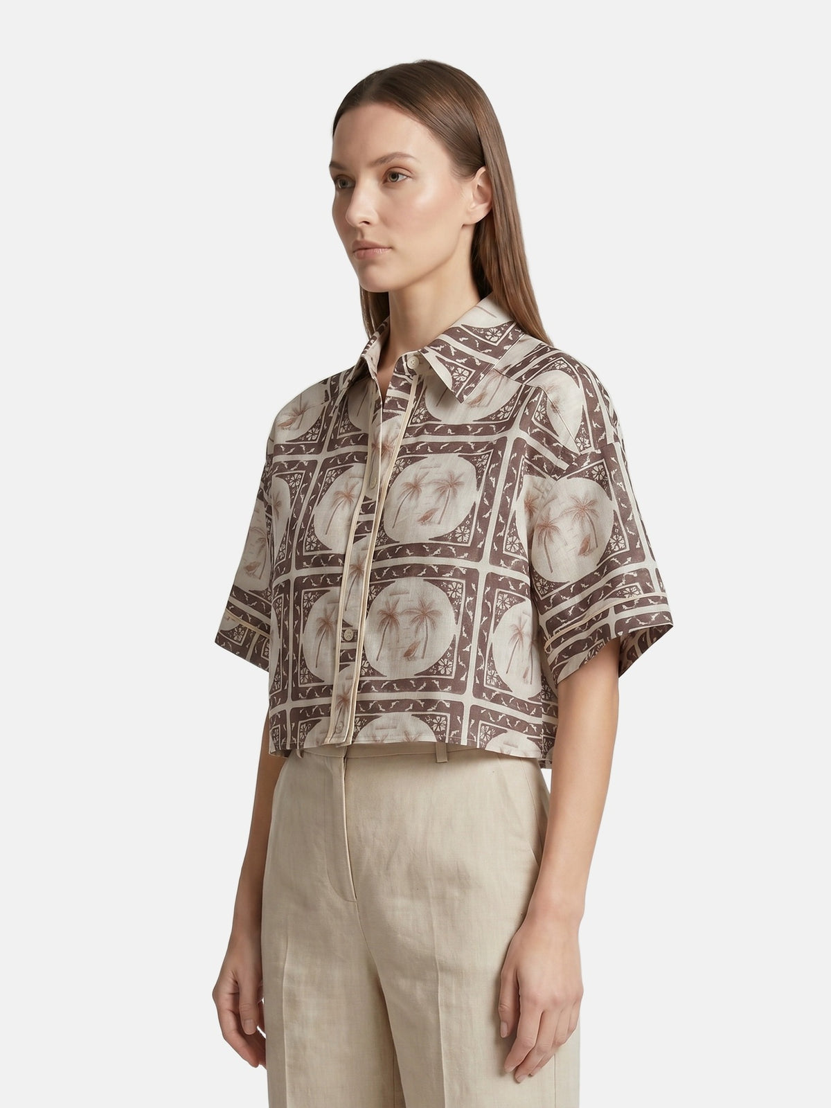 Camicia in Poliestere Marrone