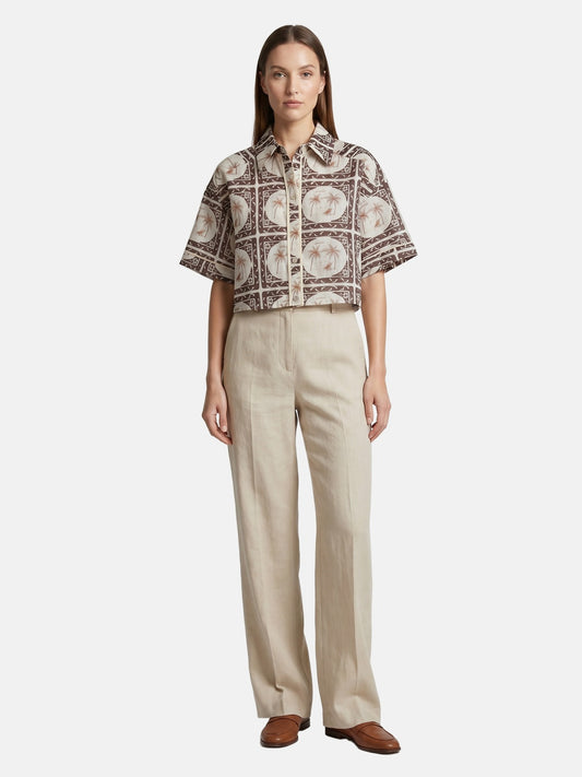 Camicia in Poliestere Marrone
