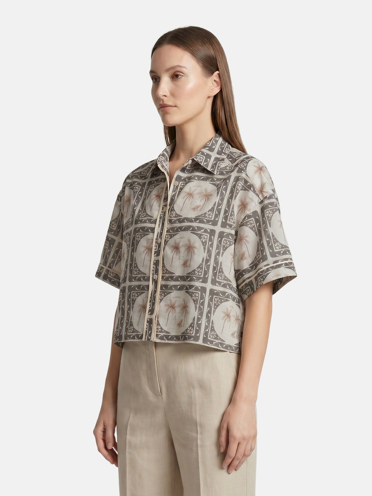 Camicia in Poliestere Verde Militare