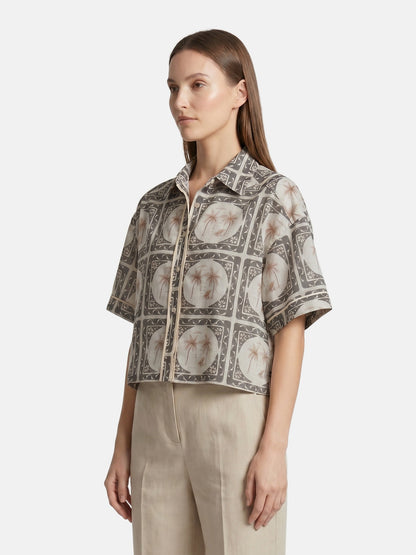 Camicia in Poliestere Verde Militare