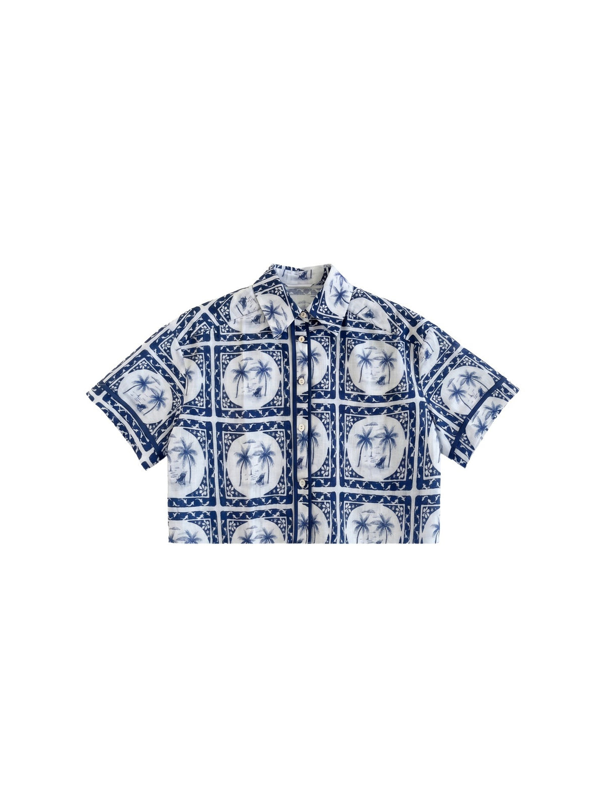 Camicia in Poliestere Blu Scuro