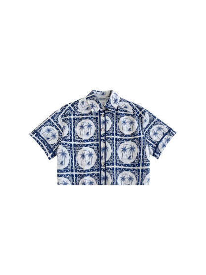 Camicia in Poliestere Blu Scuro