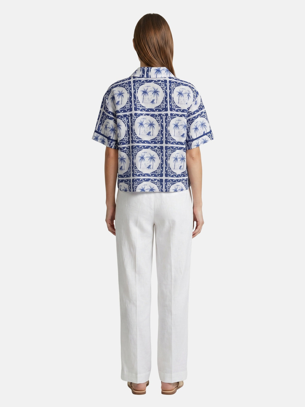 Camicia in Poliestere Blu Scuro