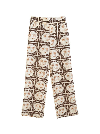 Pantaloni in Poliestere Marrone
